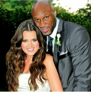 Lamar Odom and his estranged wife, Khloe Kardashian on their wedding day in 2009.