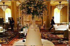 Inside the Ritz-Carlton, New Orleans hotel where the wedding ceremony took place. 