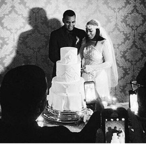 Cutting the cake. Mr. and Mrs. Kevin Gilyard.