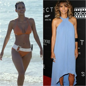 (LEFT) Halle Berry,as "Jinx" in 2012's "Die Another Day". (RIGHT) 49 year old Halle at last night's tribute event.