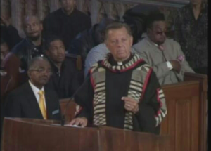 Father Pfleger of Saint Sabina Church, preaches at the funeral of Tyshawn Lee. The funeral was paid for by Father Pfleger.