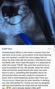 Iman Shumpert pregnancy post