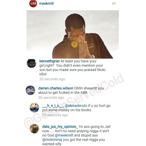 Meek Mill's followers flood his comments on his Instagram page. 