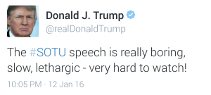 Donald Trump SOTU Tweet
