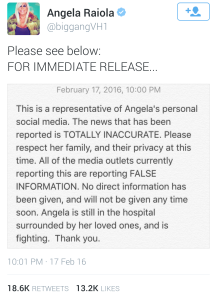 Big Ang family release statement