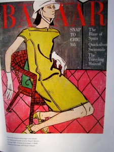 Donyale Luna's image illustrated for the cover of the January 1965 issue of Harper's Bazaar.