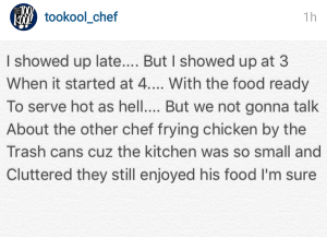 Chef Kool blasts other chef