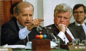 The now Vice President of the U.S., Joe Biden, who led the Senate Judiciary Committee during the 1991 hearing of Hill vs Thomas. 