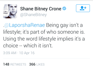 Shane Bitney Tweet Laporsha