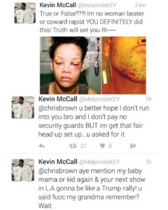 Kevin McCall tweets Rihanna Chris
