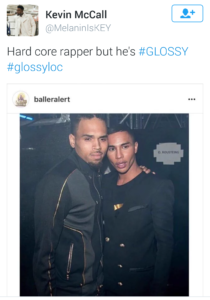 Kevin McCall makes fun of Chris Brown posing with Balmain's Creative Director, Olivier Rousteing.