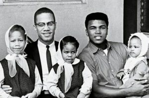 Malcolm X, Muhammad Ali, and their daughters.